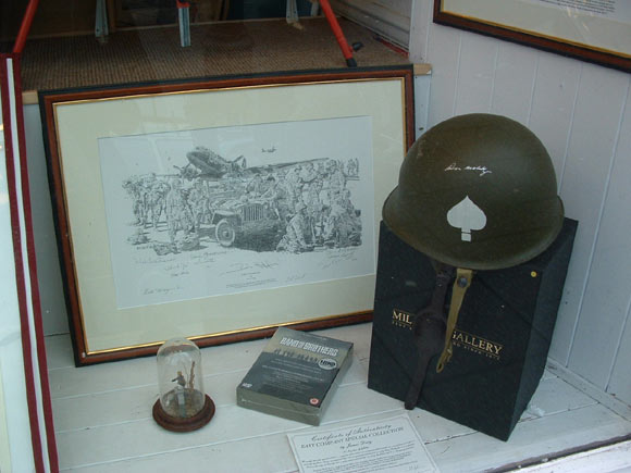 A photo of our Easy COmpany display in the gallery window.