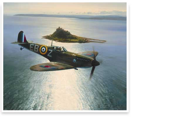 Spitfires over St. Michael's Mount by Robert Taylor